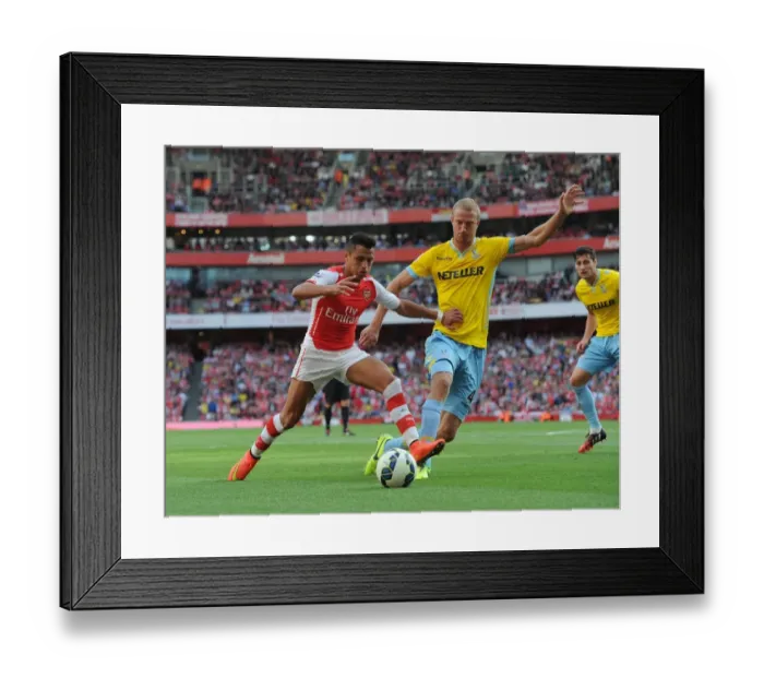 Framed Print : Clash at Emirates: Sanchez vs. Hangeland - Arsenal vs. Crystal Palace, Premier League 2014