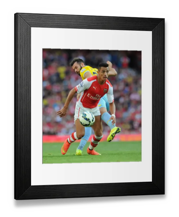 Framed Print : Intense Rivalry: Sanchez vs. Ledley - Arsenal vs. Crystal Palace Face-Off Framed Print : Intense Rivalry: Sanchez vs. Ledley - Arsenal vs. Crystal Palace Face-Off