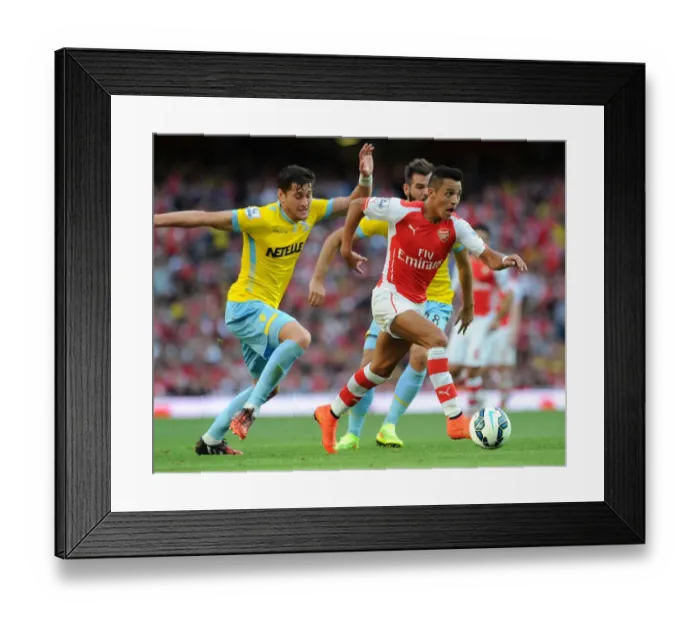 Framed Print : Arsenal's Alexis Sanchez vs. Crystal Palace's Joel Ward: A Premier League Showdown Framed Print : Arsenal's Alexis Sanchez vs. Crystal Palace's Joel Ward: A Premier League Showdown