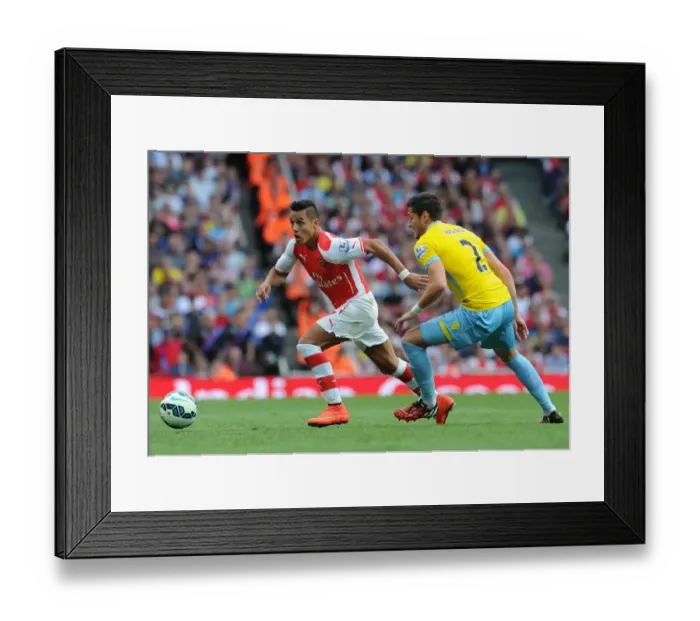 Framed Print : Arsenal's Alexis Sanchez vs. Crystal Palace's Joel Ward: A Premier League Showdown
