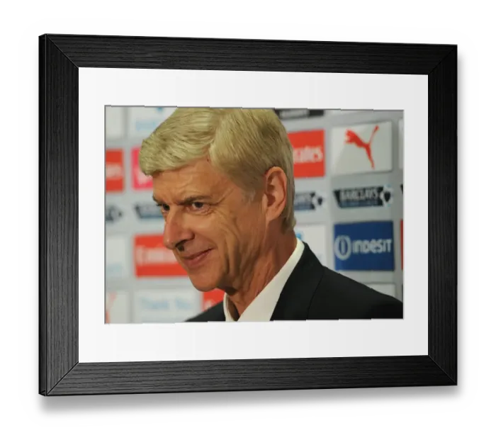 Framed Print : Arsene Wenger - Arsenal Manager, Pre-Match Interview vs Crystal Palace (2014 / 15)