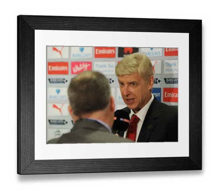 Framed Print : Arsene Wenger: Arsenal Manager's Pre-Match Interview Before Arsenal vs Crystal Palace (2014 / 15)