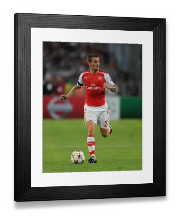 Framed Print : Mathieu Debuchy (Arsenal). Besiktas 0: 0 Arsenal. UEFA Champions League Qualifier 1st Leg Framed Print : Mathieu Debuchy (Arsenal). Besiktas 0: 0 Arsenal. UEFA Champions League Qualifier 1st Leg