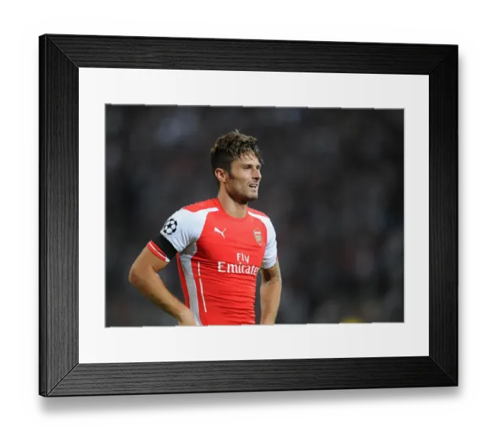 Framed Print : Olivier Giroud (Arsenal). Besiktas 0: 0 Arsenal. UEFA Champions League Qualifier 1st Leg Framed Print : Olivier Giroud (Arsenal). Besiktas 0: 0 Arsenal. UEFA Champions League Qualifier 1st Leg