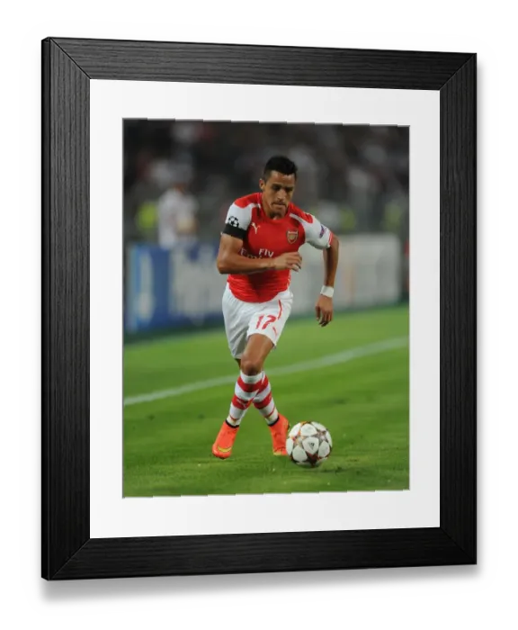 Framed Print : Alexis Sanchez's Unforgettable Performance: Arsenal's Victory Over Besiktas in the UEFA Champions League Qualifier (2014)