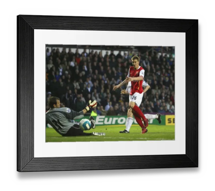 Framed Print : Bendtner Scores First Arsenal Goal: 6-2 Victory Over Derby, April 2008