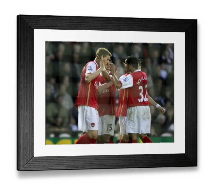 Framed Print : Nicklas Bendtner celebrates scoring the 1st Arsenal goal with Denilson