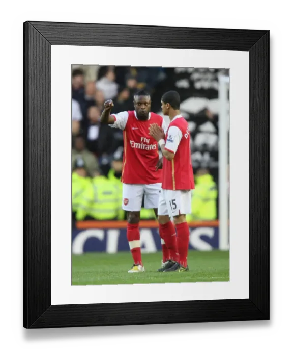 Framed Print : Arsenal captain William Gallas talks with Denilson before the match