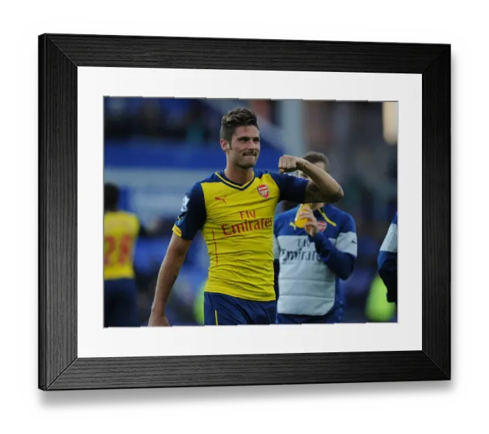 Framed Print : Giroud's Thrilling Goal: Everton vs. Arsenal, Premier League 2014 / 15 - The Moment Arsenal Took the Lead