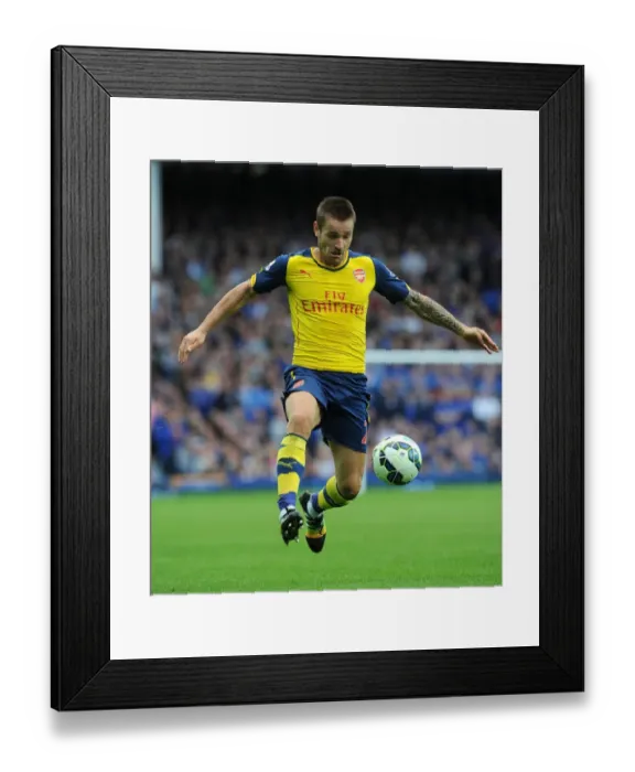 Framed Print : Mathieu Debuchy: Arsenal's Unyielding Defender at Everton, Premier League 2014 / 15