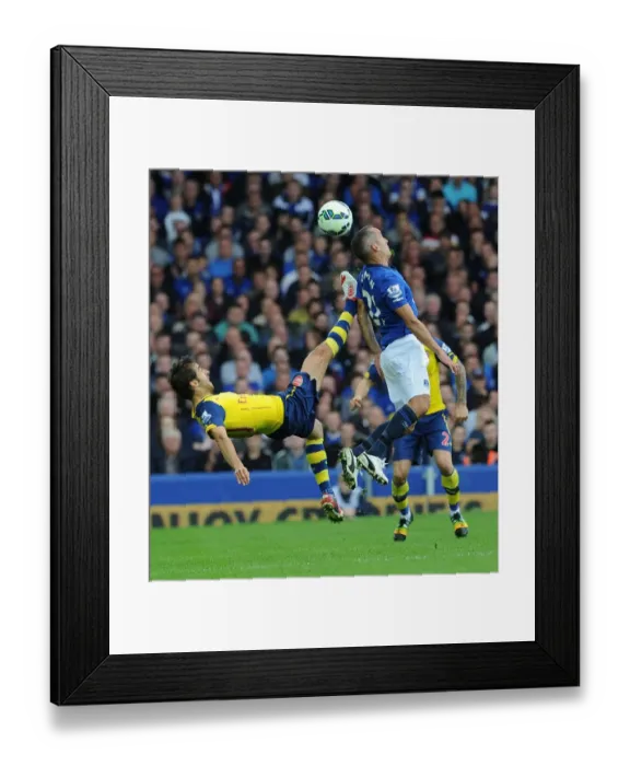 Framed Print : Flamini vs Osman: Intense Battle in Everton vs Arsenal Premier League Clash
