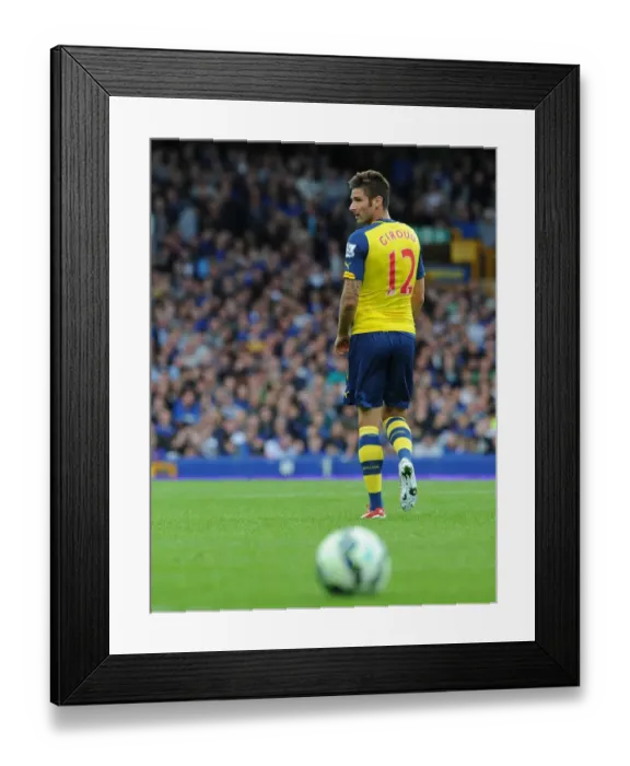 Framed Print : Olivier Giroud: In Action against Everton, Premier League 2014 / 15