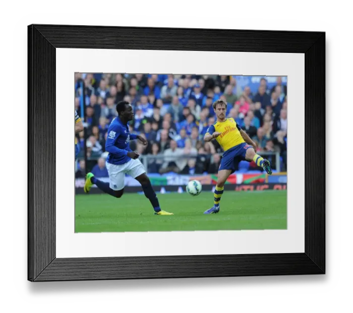 Framed Print : Nacho Monreal (Arsenal) Romelu Lakaku (Everton). Everton 2: 2 Arsenal. Barclays Premier League
