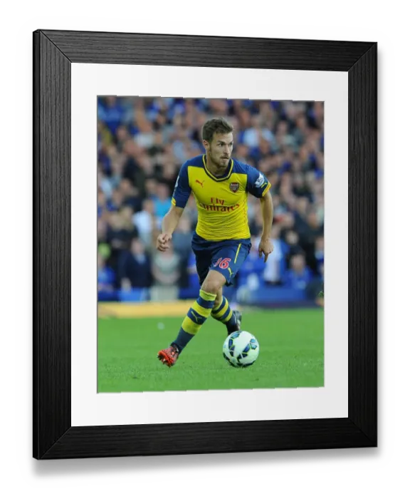 Framed Print : Aaron Ramsey in Action: Everton vs. Arsenal, Premier League 2014 / 15