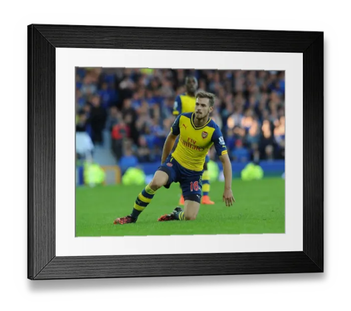 Framed Print : Aaron Ramsey in Action: Everton vs. Arsenal, Premier League 2014 / 15