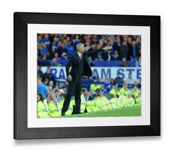 Framed Print : Arsene Wenger at Goodison Park: Everton vs. Arsenal, Premier League 2014 / 15
