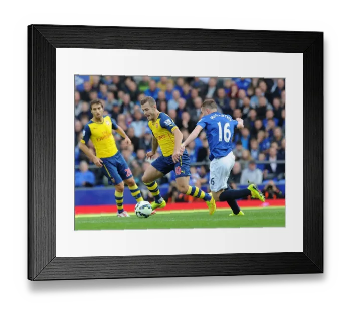 Framed Print : Jack Wilshere Outmaneuvers James McCarthy: Everton vs Arsenal, Premier League 2014 / 15