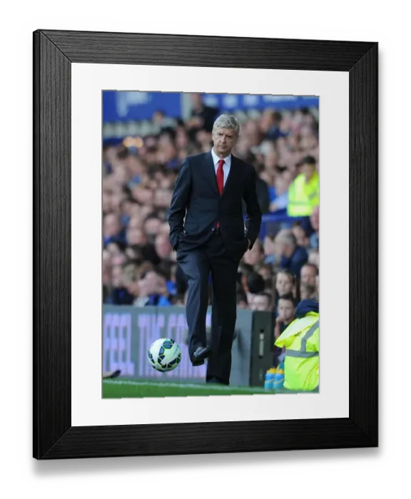 Framed Print : Arsene Wenger at Goodison Park: Everton vs Arsenal, Premier League 2014 / 15