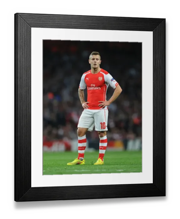 Framed Print : Arsenal's Jack Wilshere in Action against Besiktas in 2014 Champions League Qualifier