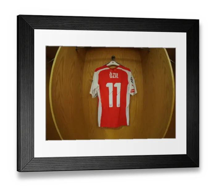 Framed Print : Mesut Ozil's Arsenal Shirt in the Changing Room Before Arsenal vs. Besiktas UCL Match Framed Print : Mesut Ozil's Arsenal Shirt in the Changing Room Before Arsenal vs. Besiktas UCL Match