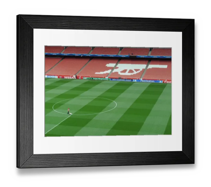 Framed Print : The pitch is marked out before the match. Arsenal 1: 0 Besiktas. UEFA Champions League Framed Print : The pitch is marked out before the match. Arsenal 1: 0 Besiktas. UEFA Champions League