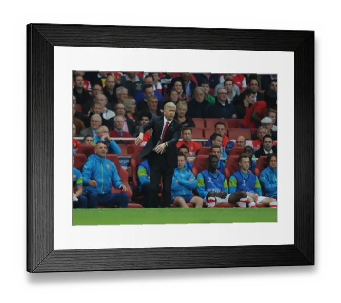 Framed Print : Arsene Wenger Leads Arsenal Against Besiktas in Champions League Qualifier (2014)