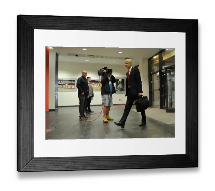 Framed Print : Arsene Wenger Arrives at Emirates Stadium Ahead of Arsenal vs. Besiktas UCL Showdown (2014) Framed Print : Arsene Wenger Arrives at Emirates Stadium Ahead of Arsenal vs. Besiktas UCL Showdown (2014)