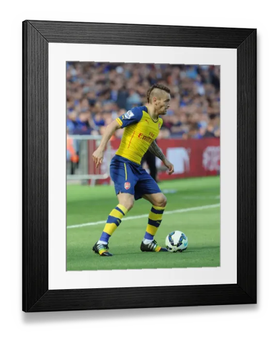Framed Print : Mathieu Debuchy in Action: Leicester City vs. Arsenal, Premier League 2014-15