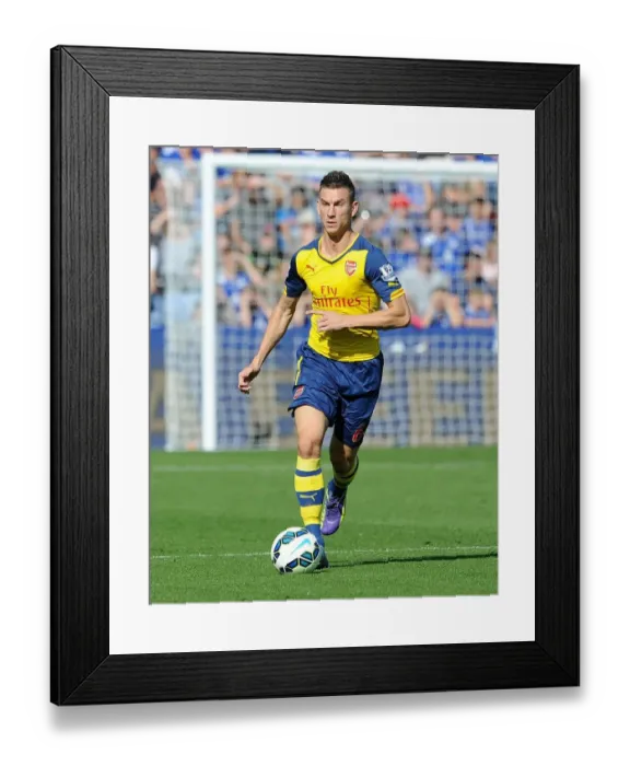 Framed Print : Koscielny's Battle: Arsenal vs Leicester City 1-1, Premier League