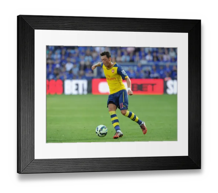 Framed Print : Mesut Ozil at The King Power Stadium: Arsenal Holds Leicester City in a 1-1 Barclays Premier League Draw Framed Print : Mesut Ozil at The King Power Stadium: Arsenal Holds Leicester City in a 1-1 Barclays Premier League Draw