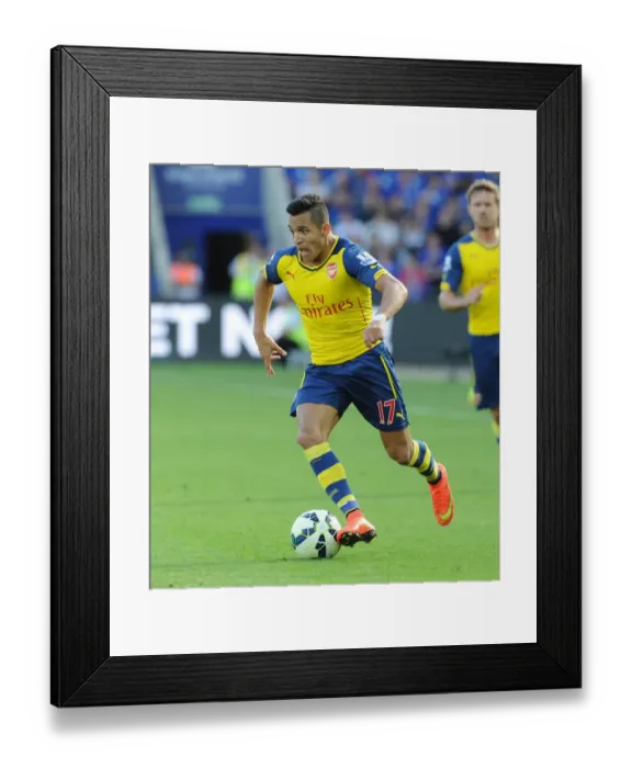 Framed Print : Alexis Sanchez in Action: Leicester City vs Arsenal, Premier League 2014-15 Framed Print : Alexis Sanchez in Action: Leicester City vs Arsenal, Premier League 2014-15