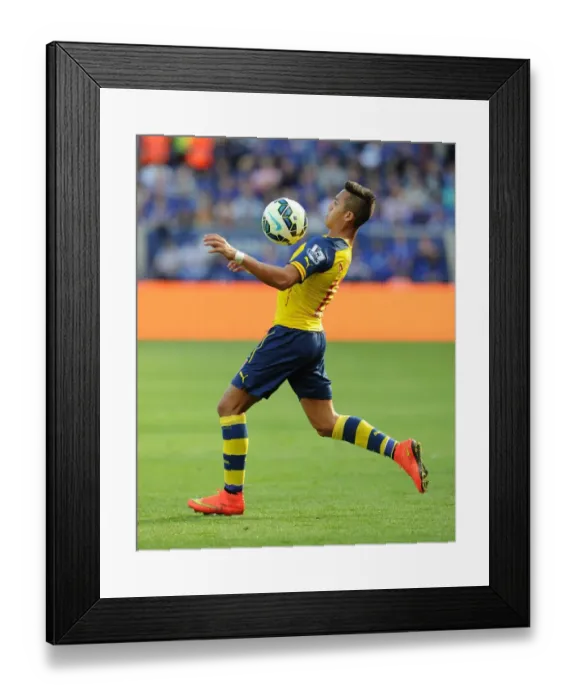 Framed Print : Alexis Sanchez in Action: Leicester City vs. Arsenal, Premier League 2014-15