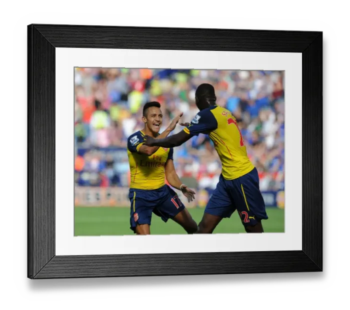 Framed Print : Sanchez and Sanogo: Arsenal's Unstoppable Duo Celebrates Goal Against Leicester City (2014-15) Framed Print : Sanchez and Sanogo: Arsenal's Unstoppable Duo Celebrates Goal Against Leicester City (2014-15)