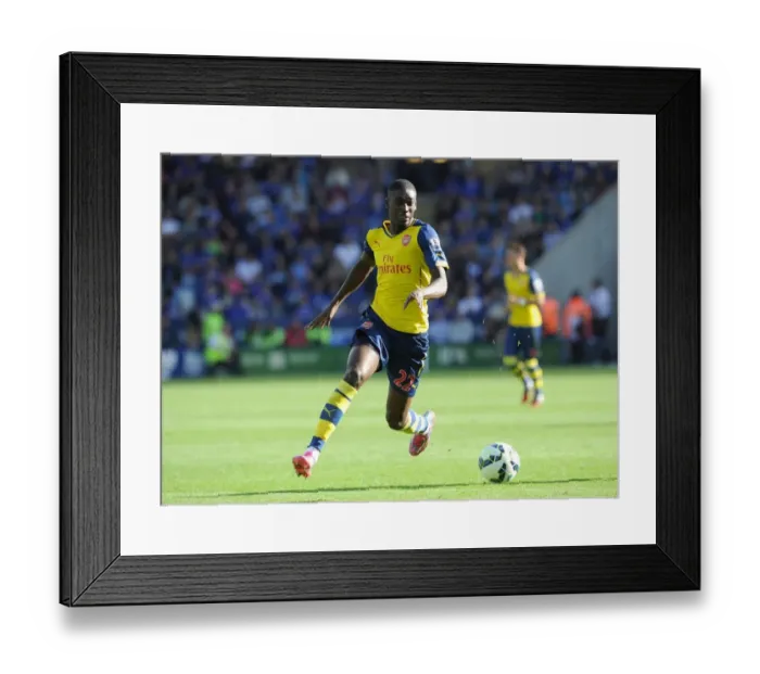 Framed Print : Yaya Sanogo in Action: Leicester City vs. Arsenal, Premier League 2014-15 Framed Print : Yaya Sanogo in Action: Leicester City vs. Arsenal, Premier League 2014-15