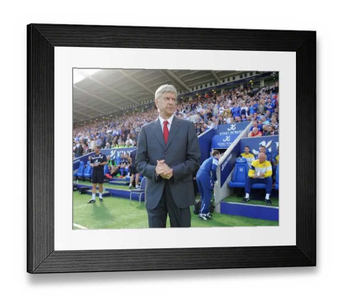 Framed Print : Arsene Wenger: Arsenal Manager at Leicester City (2014-15)