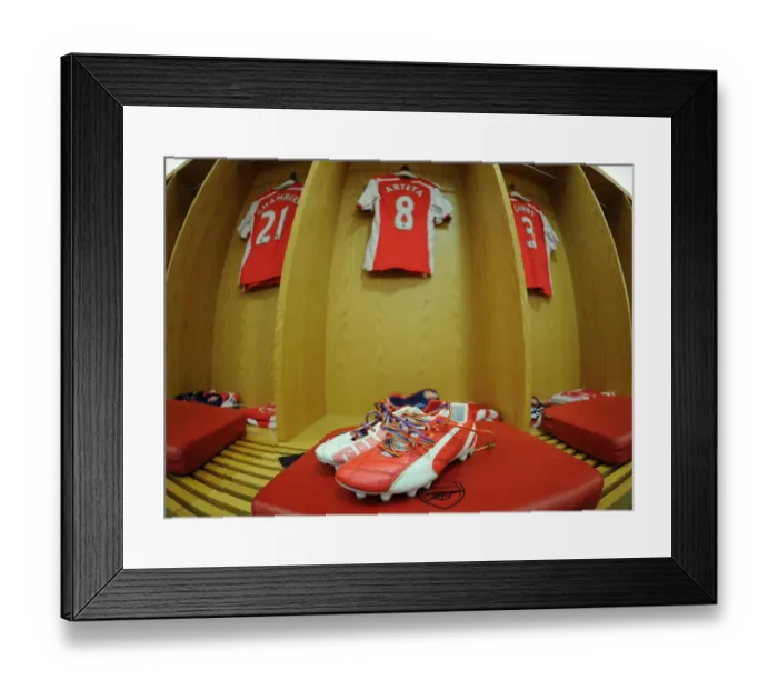 Framed Print : Mikel Arteta's Rainbow Laces: Arsenal vs Manchester City, Premier League 2014-15