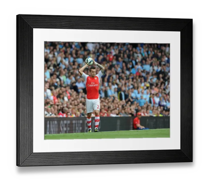 Framed Print : Mathieu Debuchy (Arsenal). Arsenal 2: 2 Manchester City. Barclays Premier League. Emirates Stadium