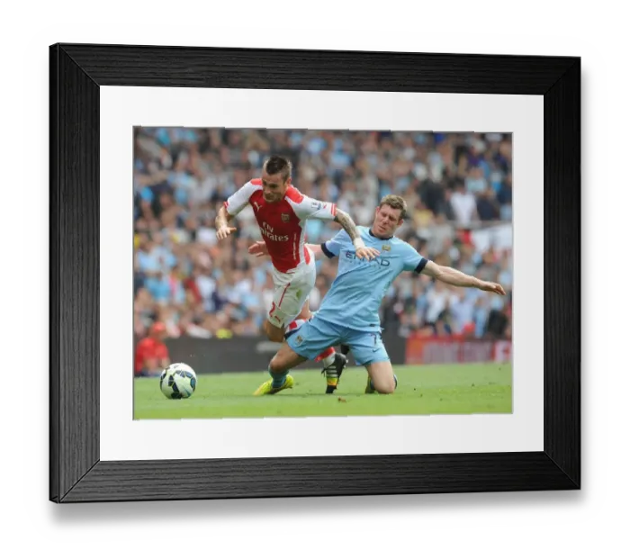 Framed Print : Debuchy vs Milner: Clash at the Emirates - Arsenal vs Manchester City, 2014-15 Premier League Framed Print : Debuchy vs Milner: Clash at the Emirates - Arsenal vs Manchester City, 2014-15 Premier League