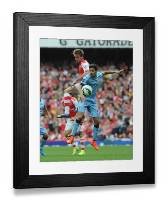 Framed Print : Monreal vs Navas: Clash at the Emirates - Arsenal vs Manchester City, Premier League 2014-15