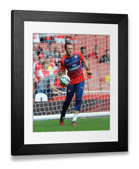Framed Print : David Ospina (Arsenal) before the match. Arsenal 2: 2 Manchester City. Barclays Premier League