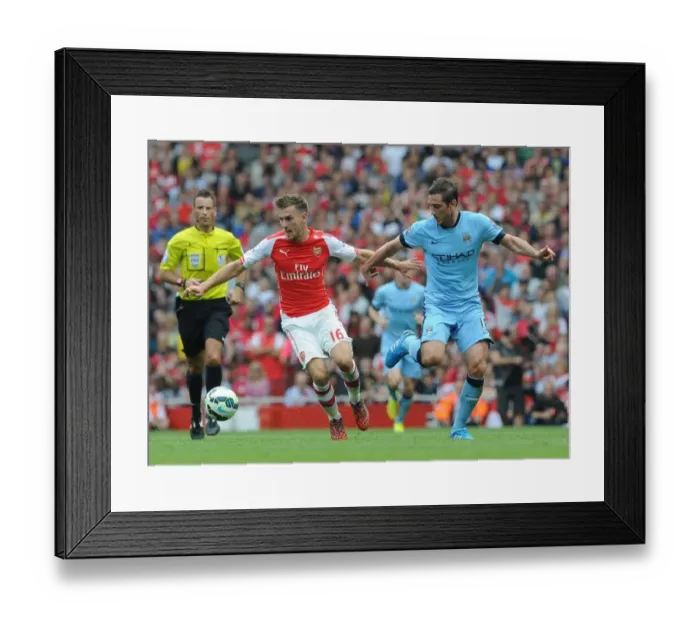 Framed Print : Clash of Midfield Maestros: Ramsey vs Lampard - Arsenal vs Manchester City, Premier League 2014-15