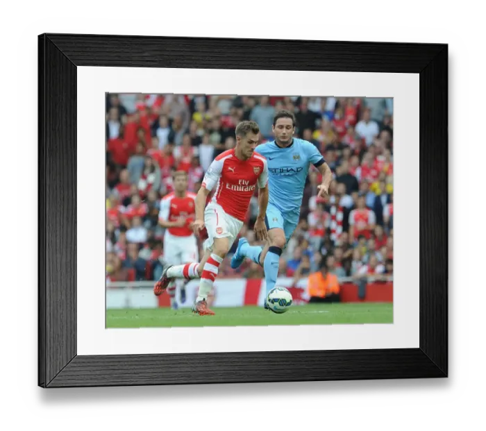Framed Print : Clash of Midfield Titans: Ramsey vs. Lampard - Arsenal vs. Manchester City, Premier League 2014-15 Framed Print : Clash of Midfield Titans: Ramsey vs. Lampard - Arsenal vs. Manchester City, Premier League 2014-15