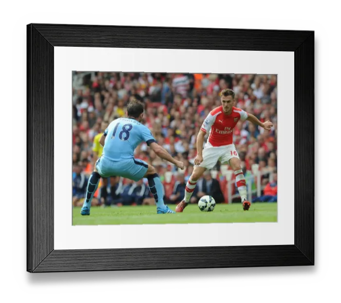 Framed Print : Aaron Ramsey (Arsenal) Frank Lampard (Man City). Arsenal 2: 2 Manchester City. Barclays