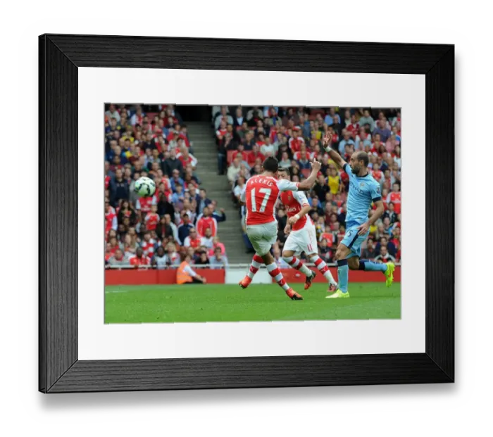 Framed Print : Alexis Sanchez Scores Arsenal's Second Goal Against Manchester City (2014-15)