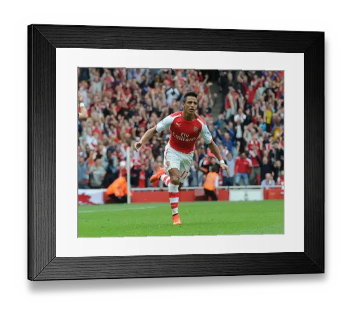 Framed Print : Alexis Sanchez's Goal Celebration: Arsenal's Second against Manchester City (2014-15) Framed Print : Alexis Sanchez's Goal Celebration: Arsenal's Second against Manchester City (2014-15)