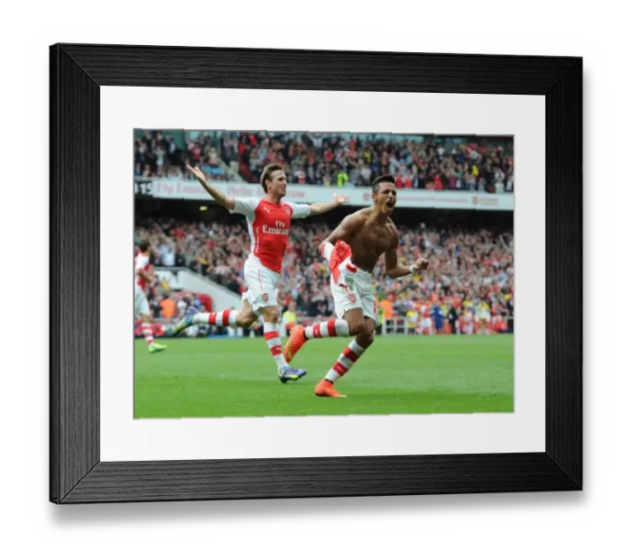 Framed Print : Alexis Sanchez's Double Celebration: Arsenal's Second Goal vs Manchester City (2014-15) Framed Print : Alexis Sanchez's Double Celebration: Arsenal's Second Goal vs Manchester City (2014-15)