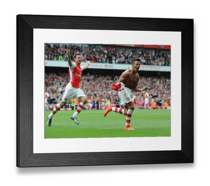 Framed Print : Alexis Sanchez's Double: Arsenal's Thrilling Victory over Manchester City (2014-15) - The Moment of Triumph Framed Print : Alexis Sanchez's Double: Arsenal's Thrilling Victory over Manchester City (2014-15) - The Moment of Triumph