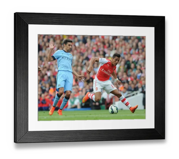 Framed Print : Alexis Sanchez Outsmarts Jesus Navas: A Moment of Magic from the 2014-15 Arsenal vs Manchester City Match