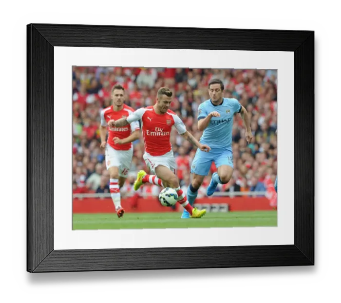 Framed Print : Clash of Midfield Maestros: Wilshere vs Lampard - Arsenal vs Manchester City, Premier League 2014-15