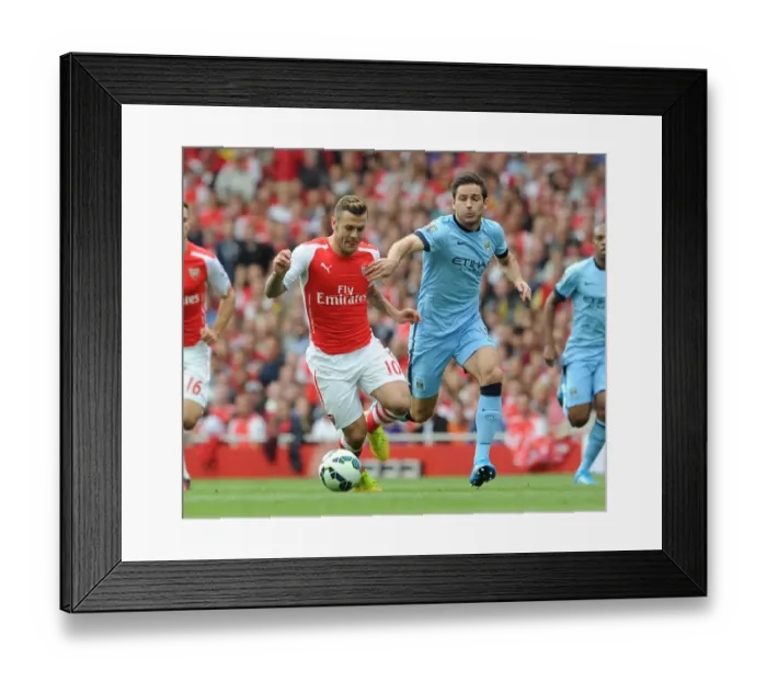 Framed Print : Clash of Midfield Titans: Wilshere vs Lampard, Arsenal vs Manchester City, 2014-15 Premier League